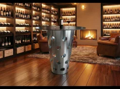 Mesa de bar - plata metal - 90 x 90 cm - VINO