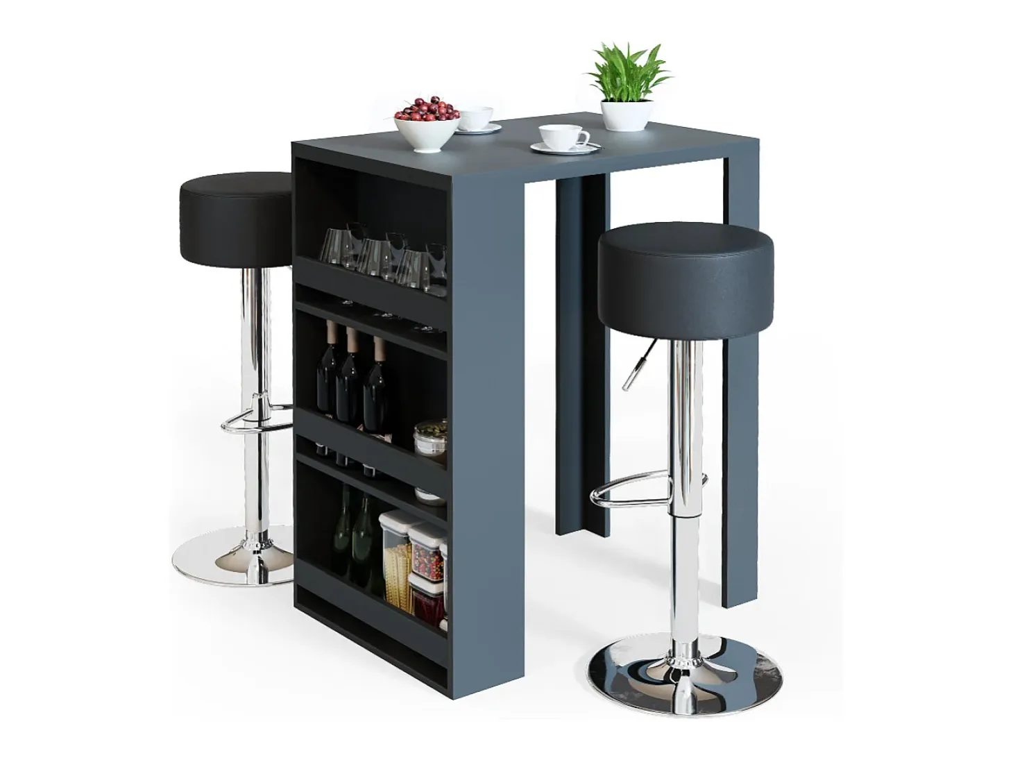 Mesa de bar antracita 57x80x106
