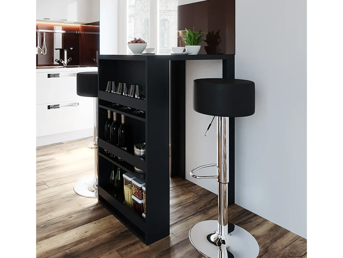 Mesa de bar antracita 57x80x106