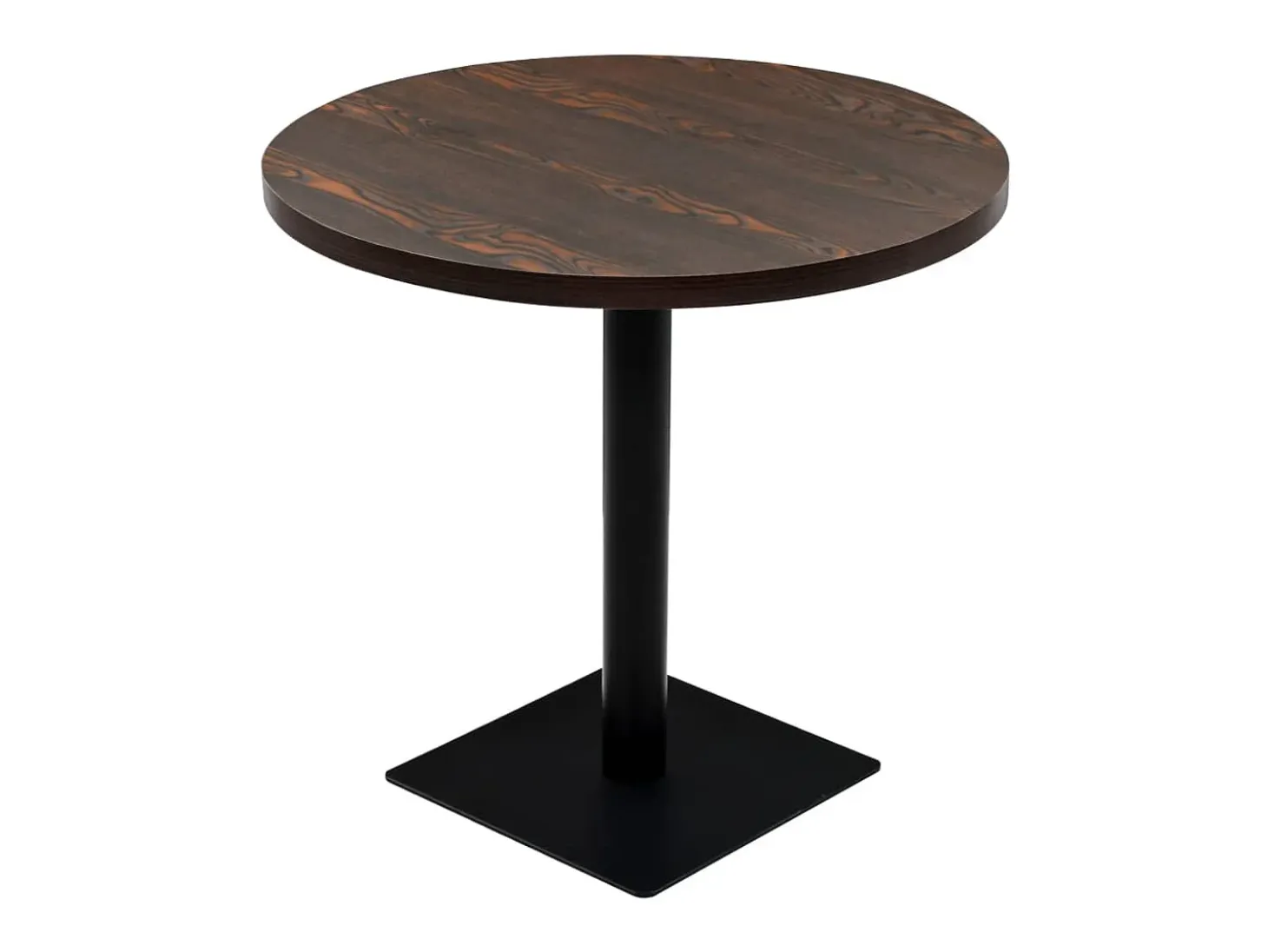 Mesa de bar bistró MDF y acero redonda fresno oscuro 80x75 cm ES887399