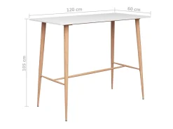 Mesa de bar Blanca 120x60x105 cm