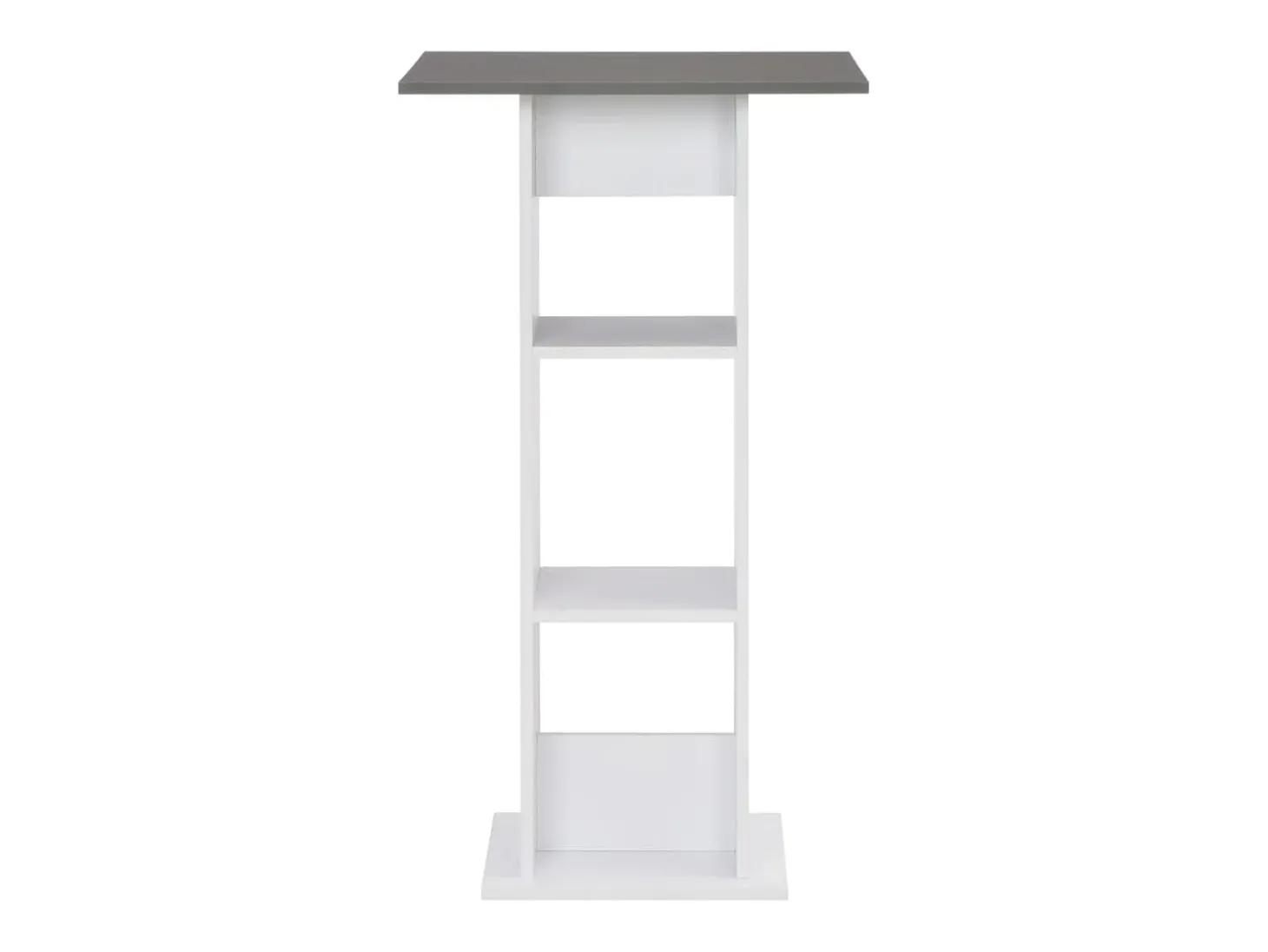 Mesa de bar Blanco y gris antracita 60x60x110 cm