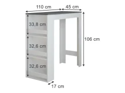 Mesa de bar blanco/antracita 45x110x106 repose