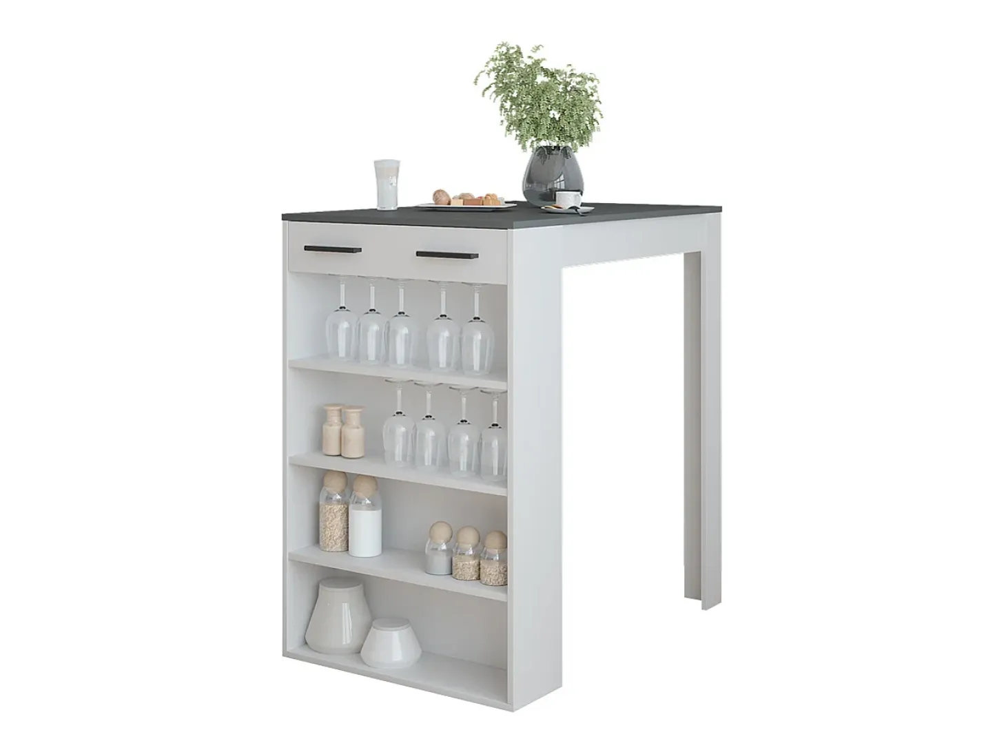Mesa de bar blanco/antracita 67x100x106 repose