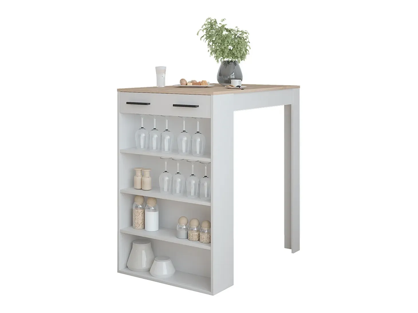 Mesa de bar blanco/sonoma 67x100x106 repose