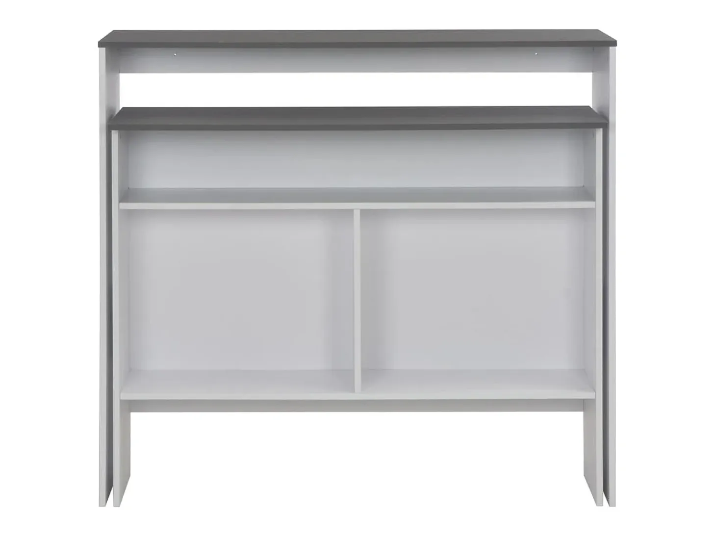 Mesa de bar con 2 tableros Blanco y gris 130x40x120 cm