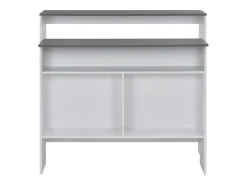 Mesa de bar con 2 tableros Blanco y gris 130x40x120 cm