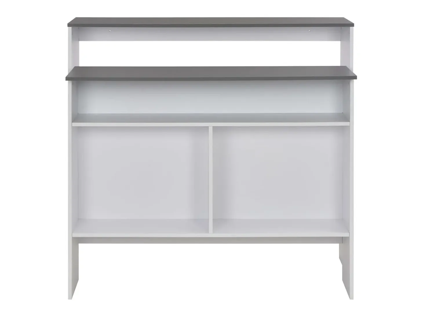 Mesa de bar con 2 tableros Blanco y gris 130x40x120 cm