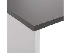 Mesa de bar con 2 tableros Blanco y gris 130x40x120 cm
