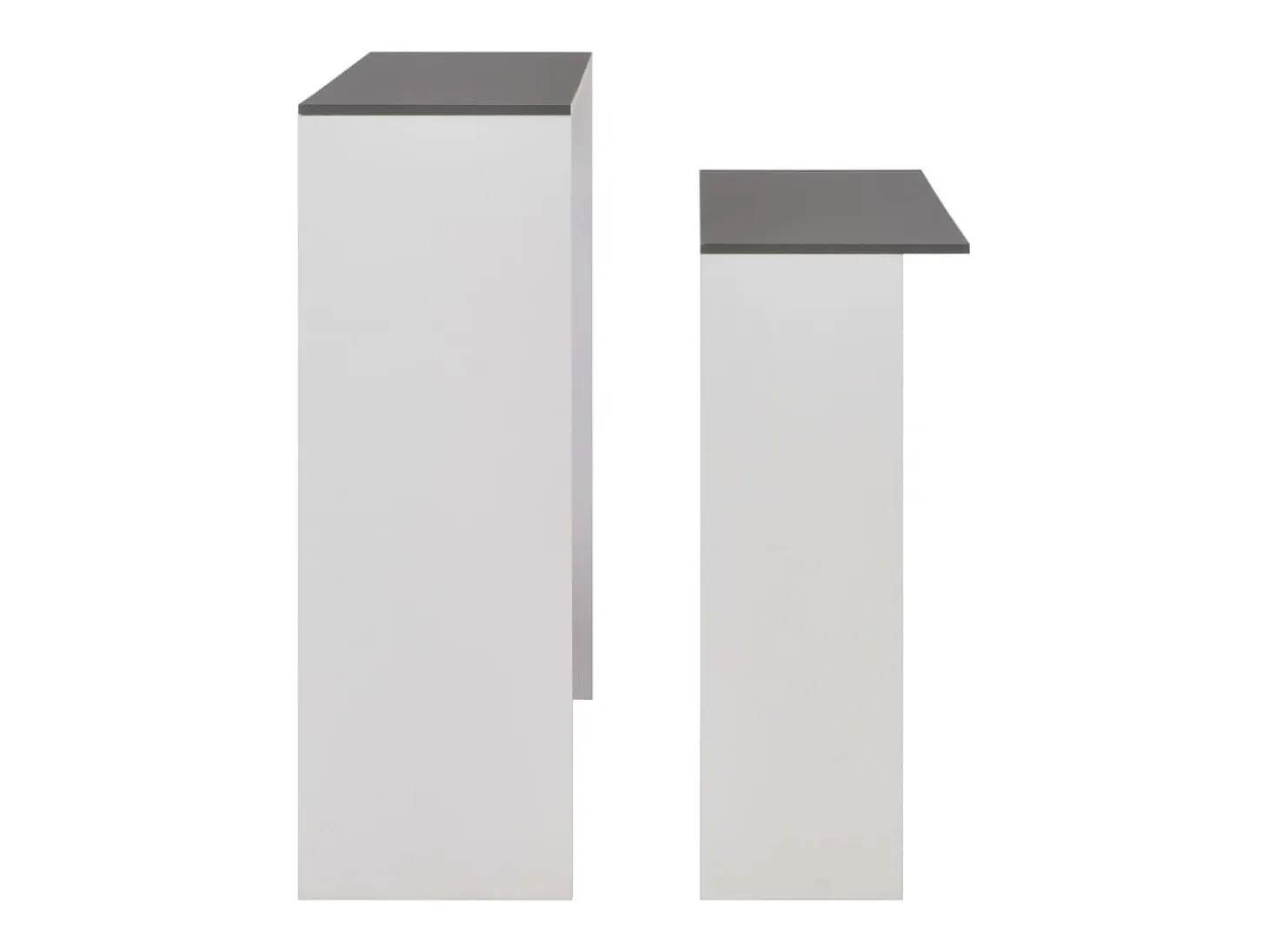 Mesa de bar con 2 tableros Blanco y gris 130x40x120 cm