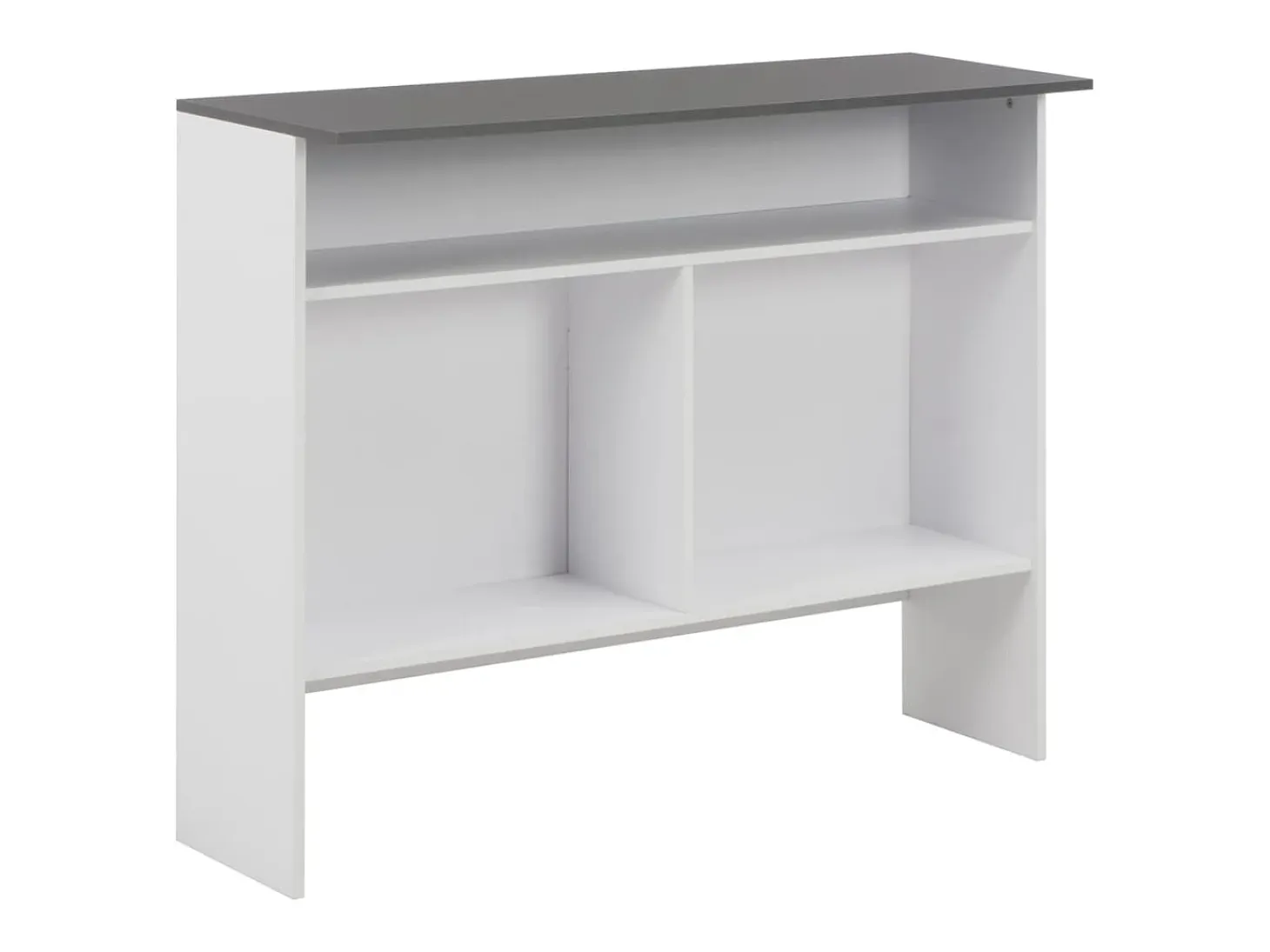 Mesa de bar con 2 tableros Blanco y gris 130x40x120 cm