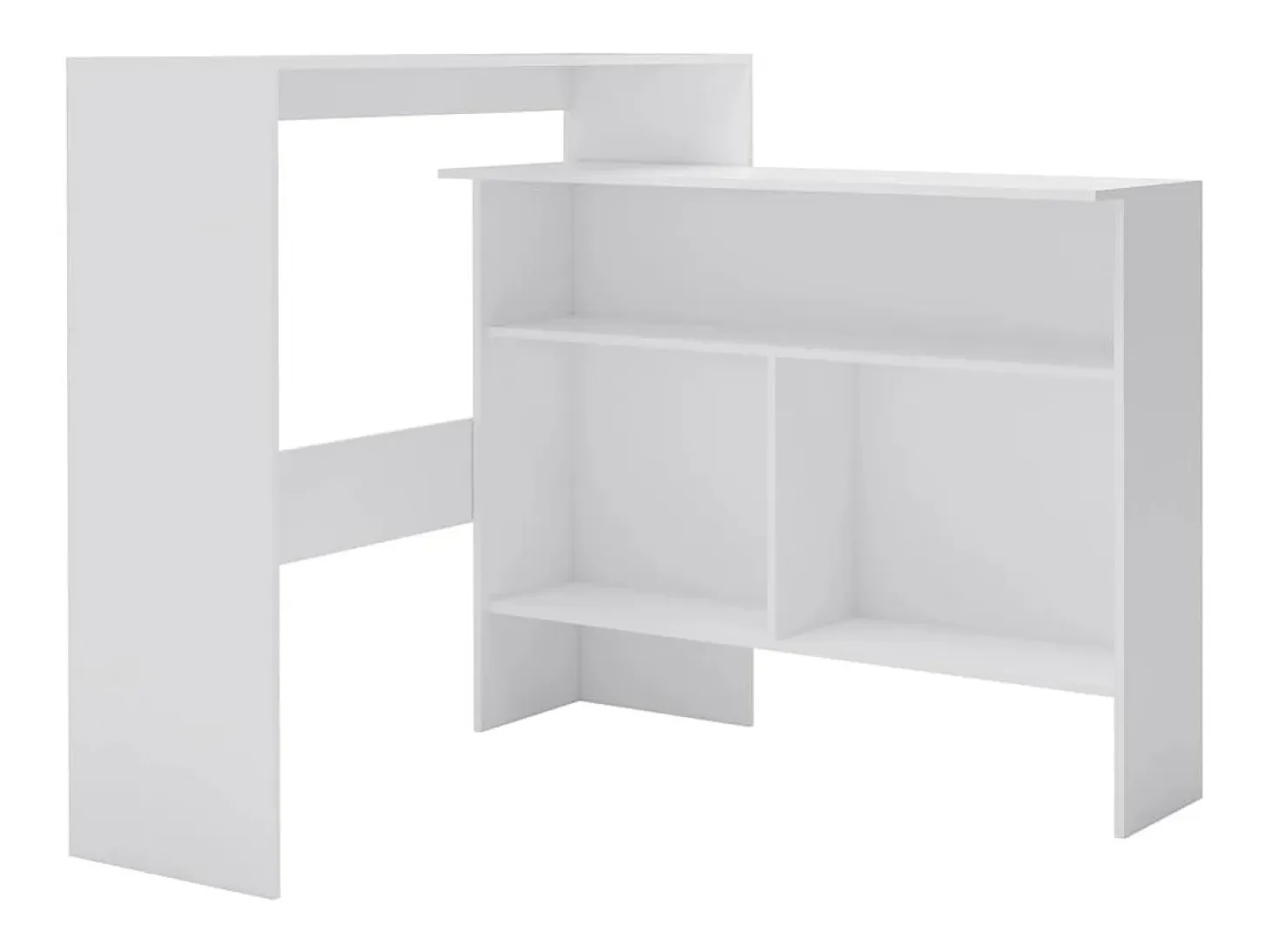 Mesa de bar con 2 tableros blanca 130x40x120 cm ES595913