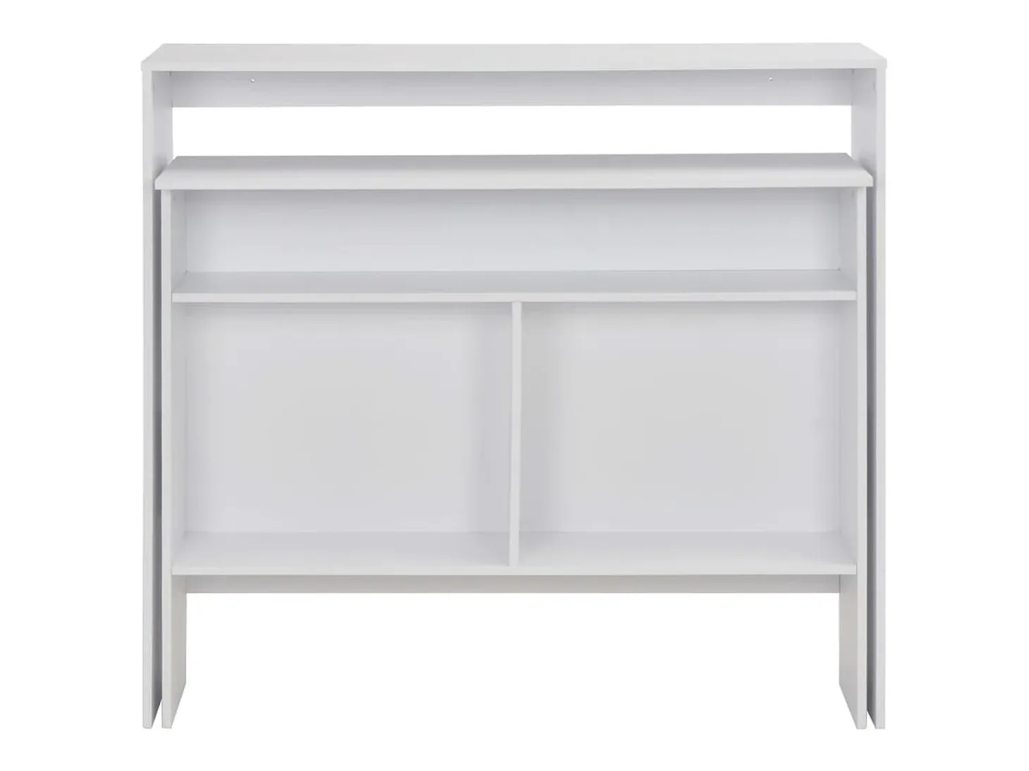 Mesa de bar con 2 tableros blanca 130x40x120 cm ES595913