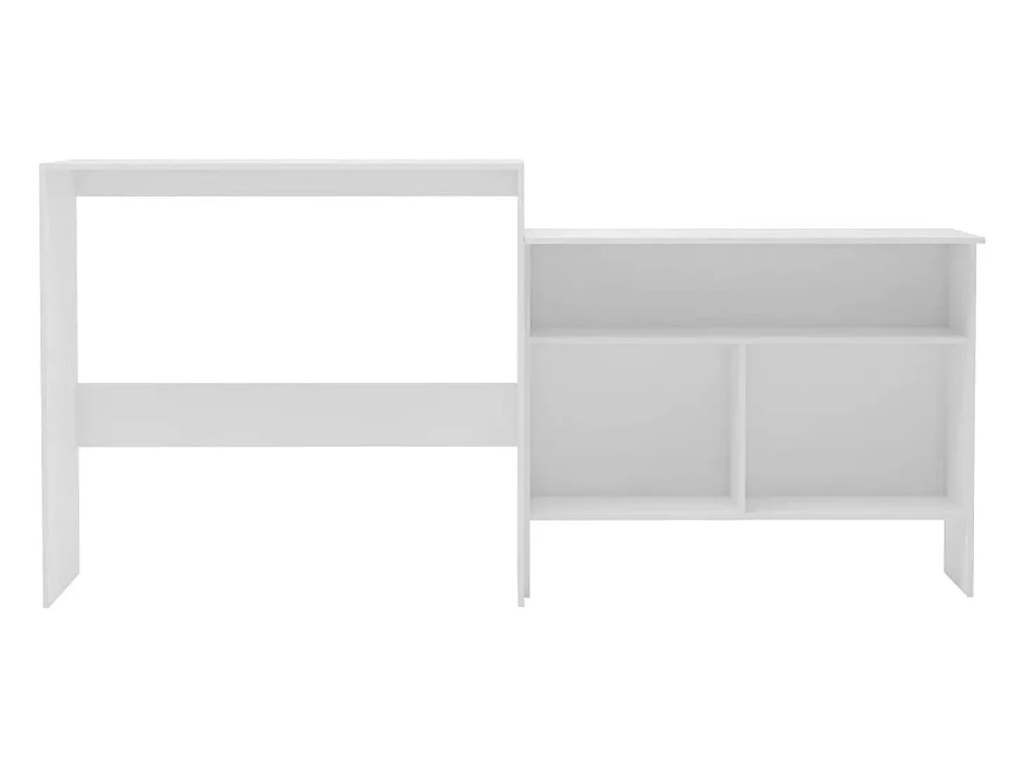 Mesa de bar con 2 tableros blanca 130x40x120 cm ES595913