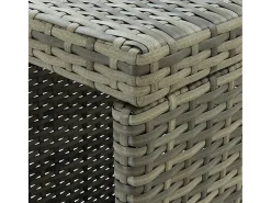 Mesa de bar con almacenaje Gris 120x60x110 cm Mimbre de resina
