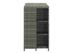 Mesa de bar con almacenaje Gris 120x60x110 cm Mimbre de resina