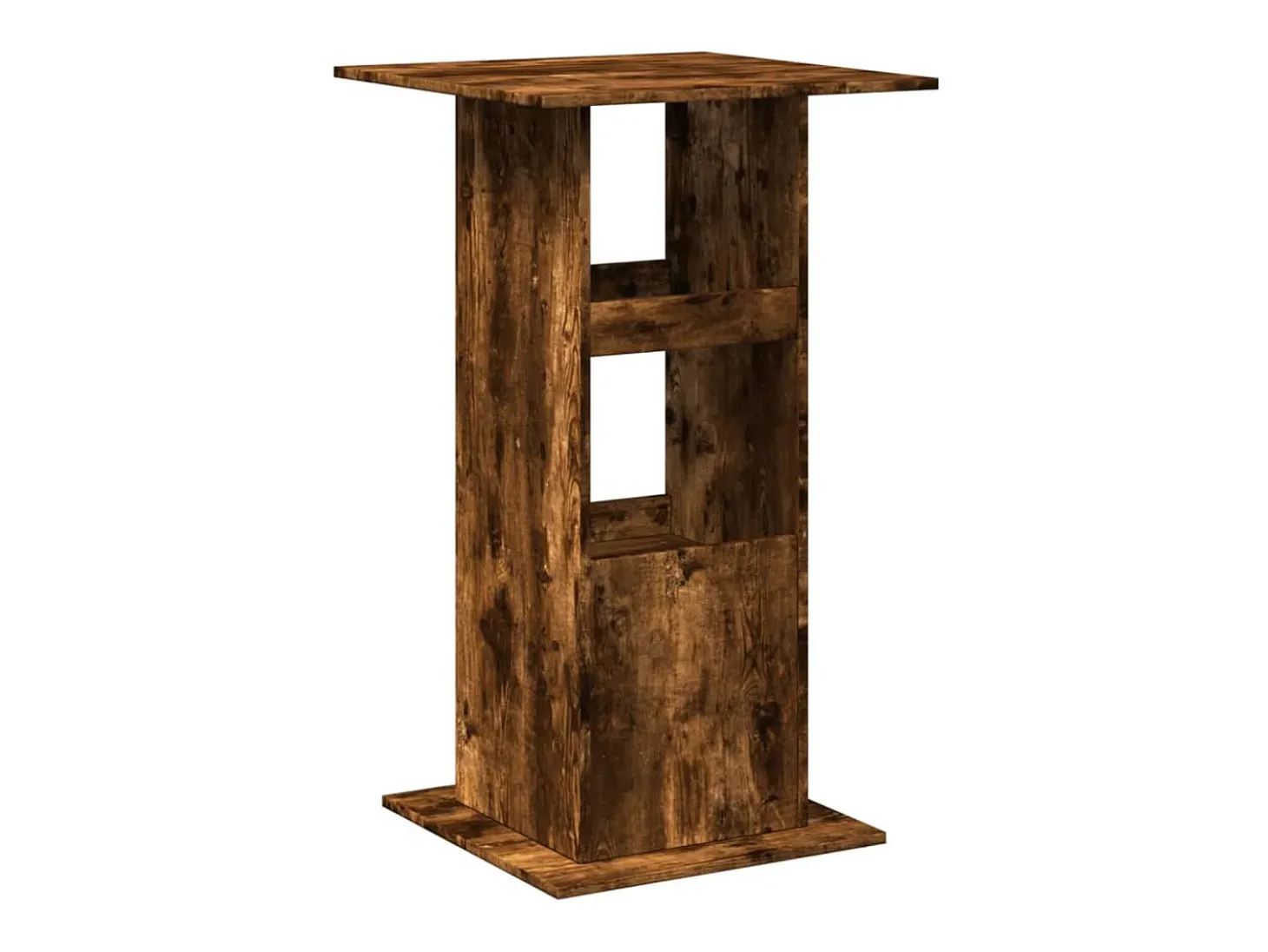 Mesa de bar con almacenamiento de madera de ingeniería de roble ahumado