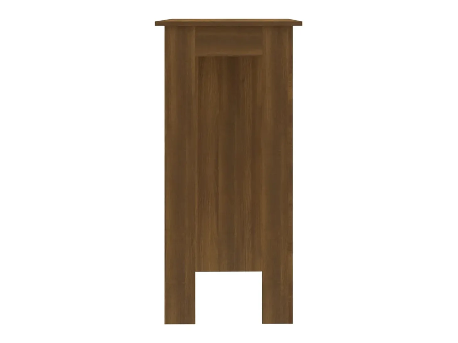 Mesa de bar con estante de madera de ingeniería de roble marrón