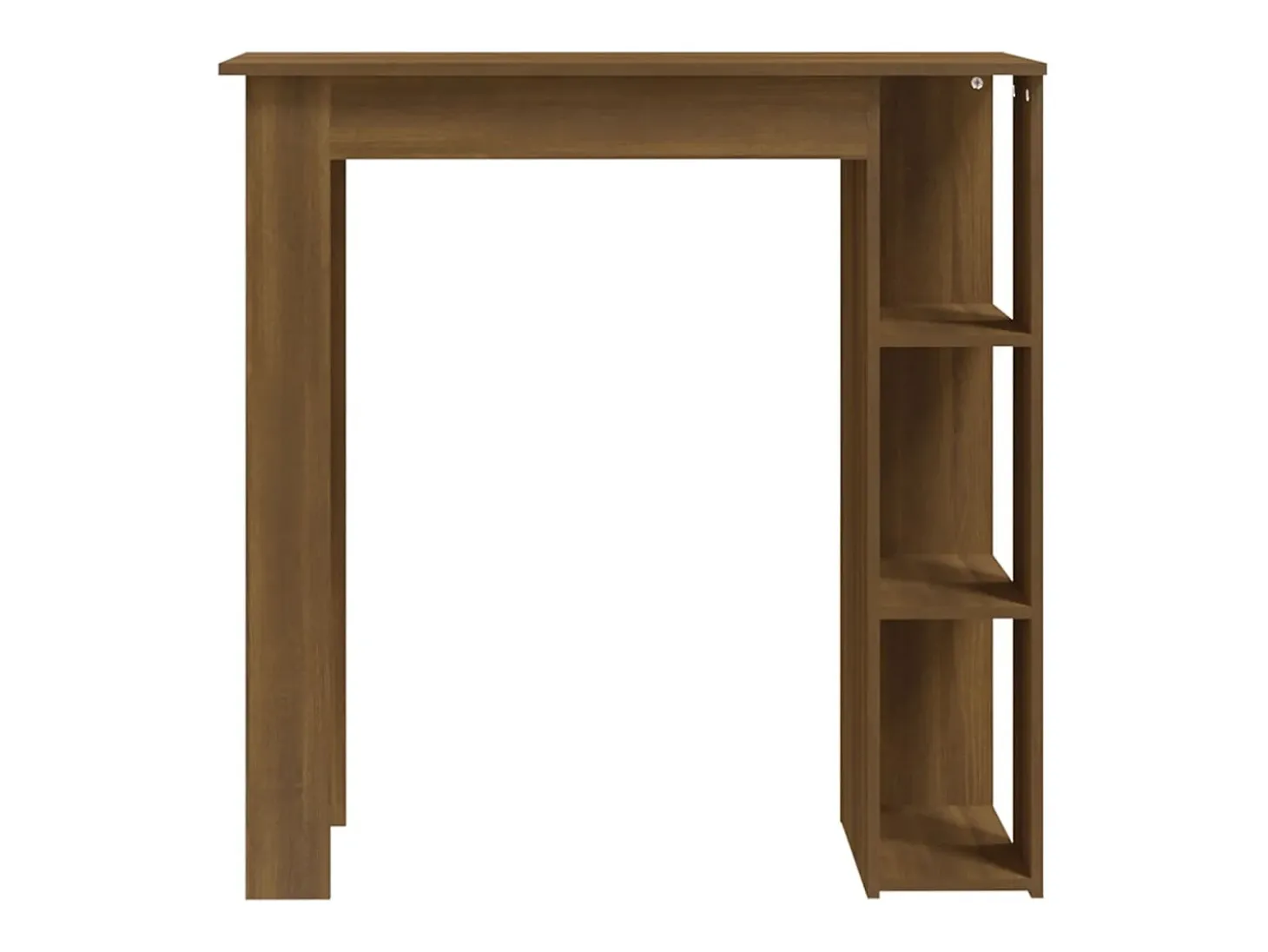 Mesa de bar con estante de madera de ingeniería de roble marrón