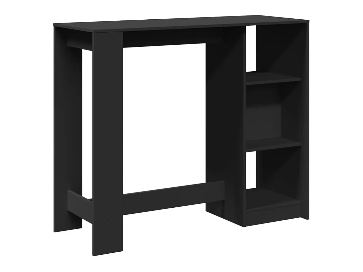 Mesa de bar con estante negro 124x46x103,5cm madera de ingeniería