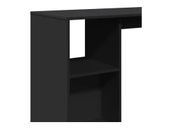 Mesa de bar con estante negro 124x46x103,5cm madera de ingeniería