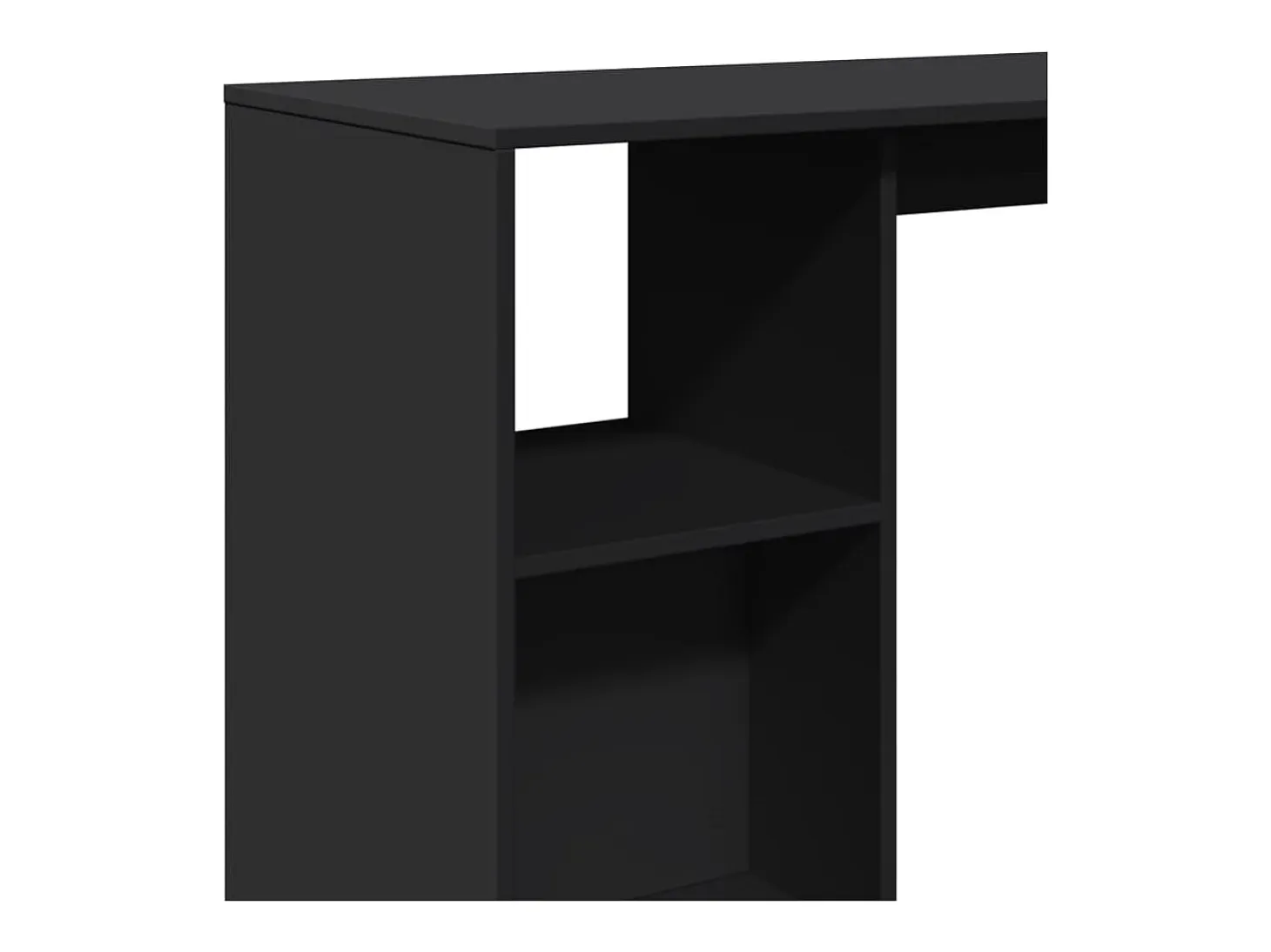 Mesa de bar con estante negro 124x46x103,5cm madera de ingeniería