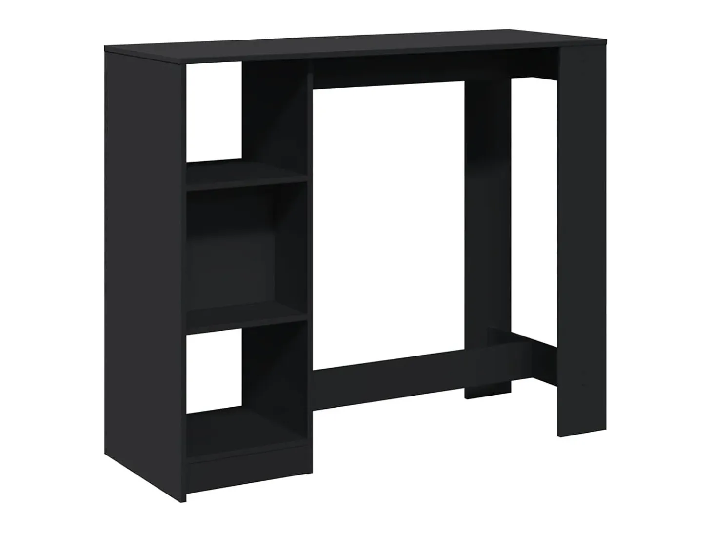 Mesa de bar con estante negro 124x46x103,5cm madera de ingeniería