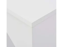 Mesa de bar con estantería móvil blanca 138x39x110 cm