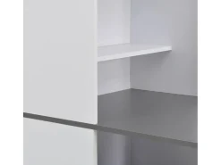 Mesa de bar con estantería alta blanca 115x59x200 cm