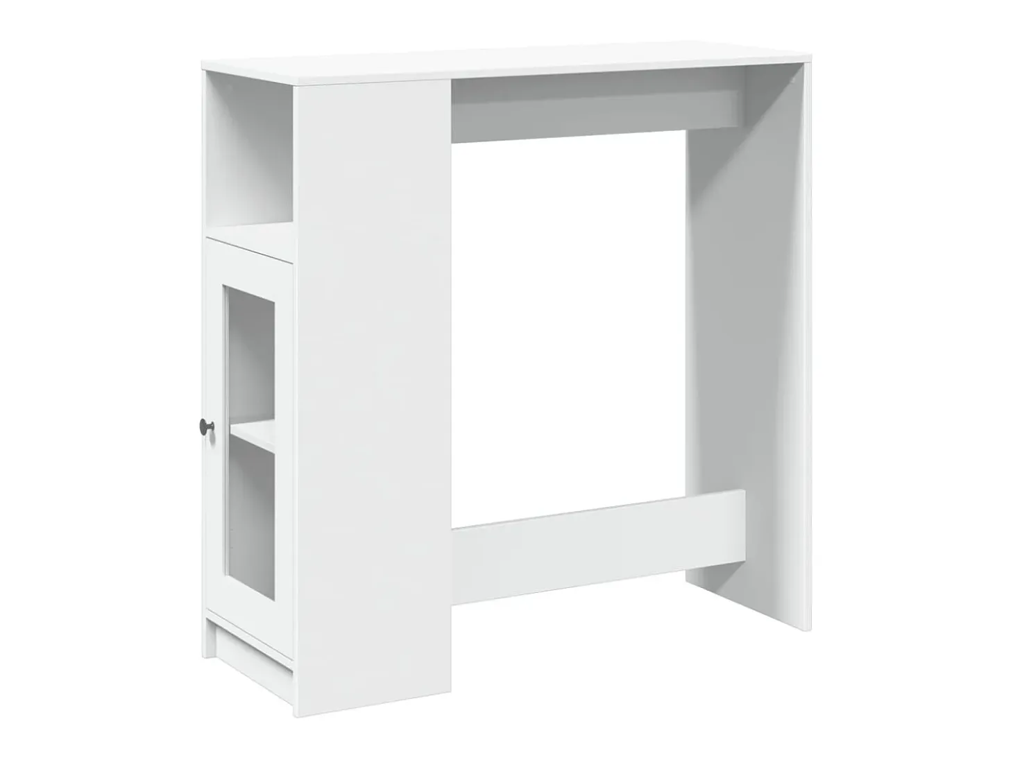 Mesa de bar con estantes de madera de ingeniería blanca