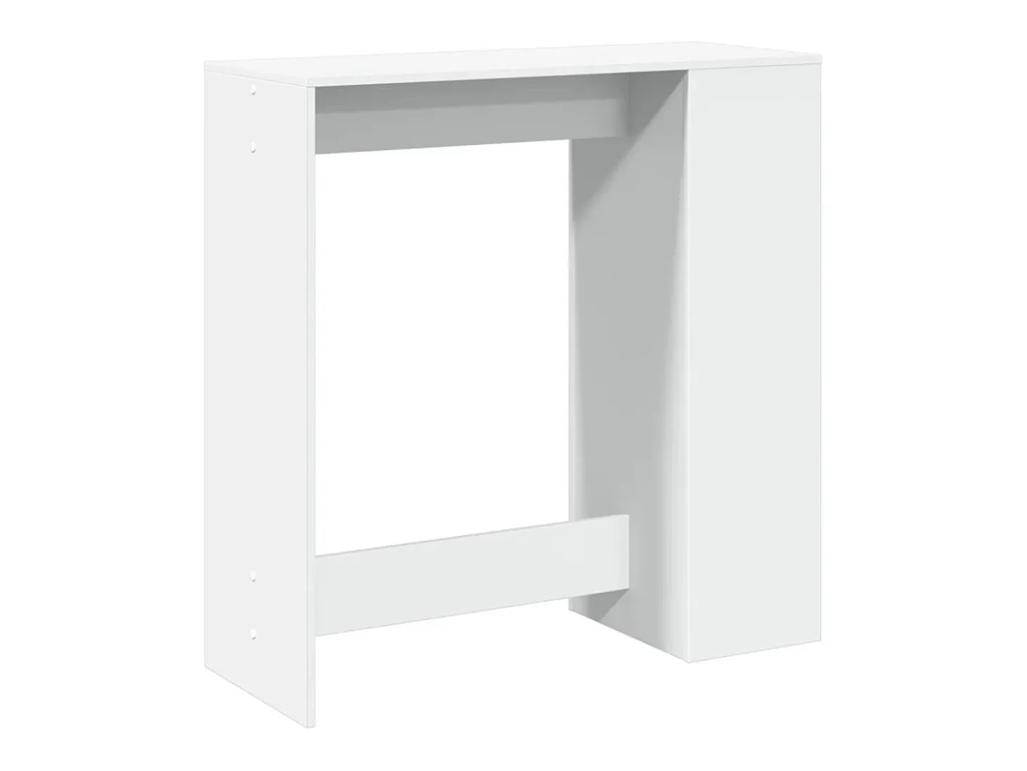 Mesa de bar con estantes de madera de ingeniería blanca