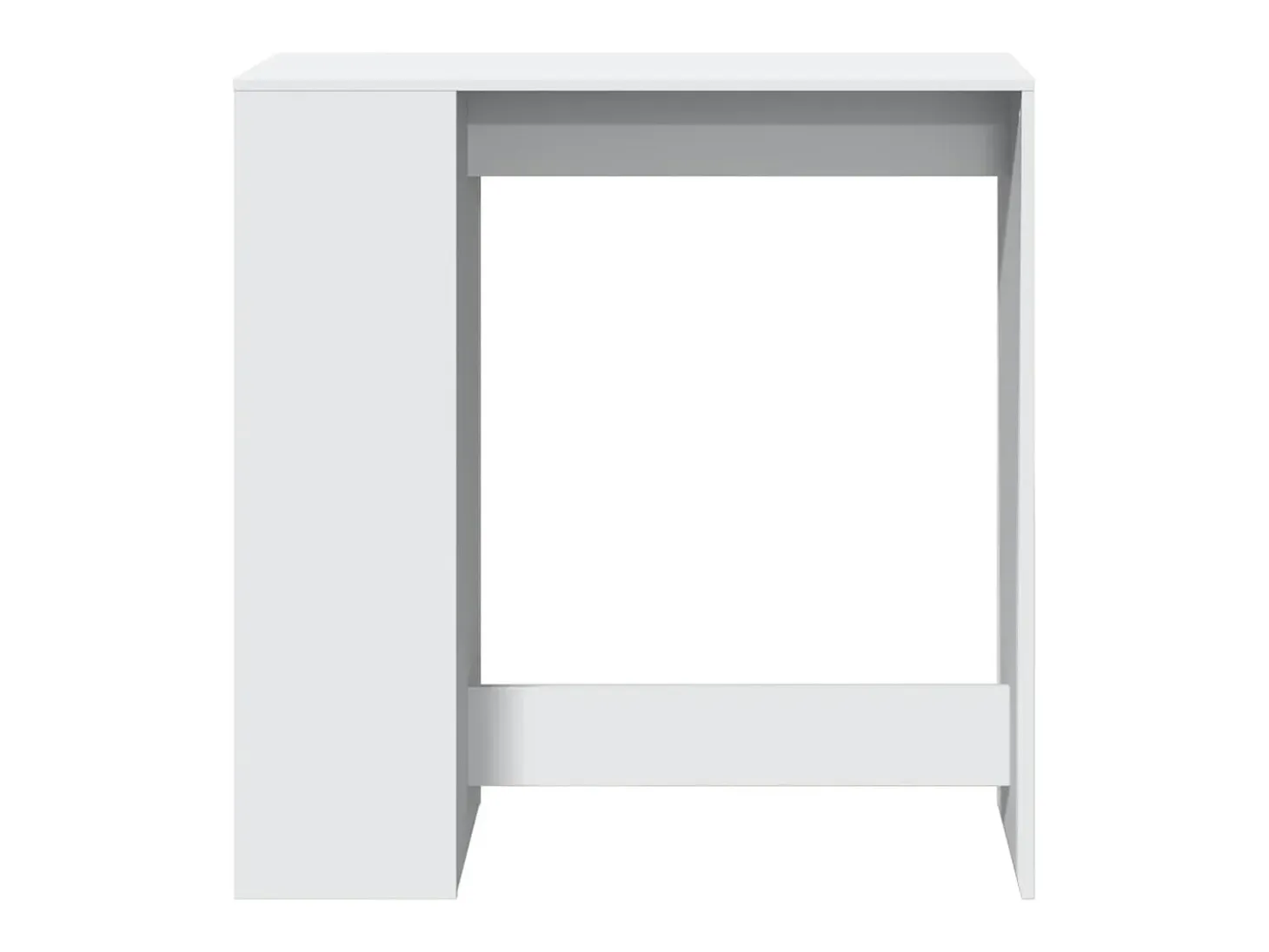 Mesa de bar con estantes de madera de ingeniería blanca