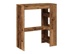 Mesa de bar con estantes de madera vieja de ingeniería de madera