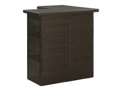 Mesa de bar de esquina marrón ratán sintético 100x50x105 cm