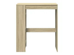 Mesa de bar de madera de ingeniería de roble Sonoma con estantes
