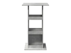 Mesa de bar de madera de ingeniería de color gris hormigón con almacenamiento