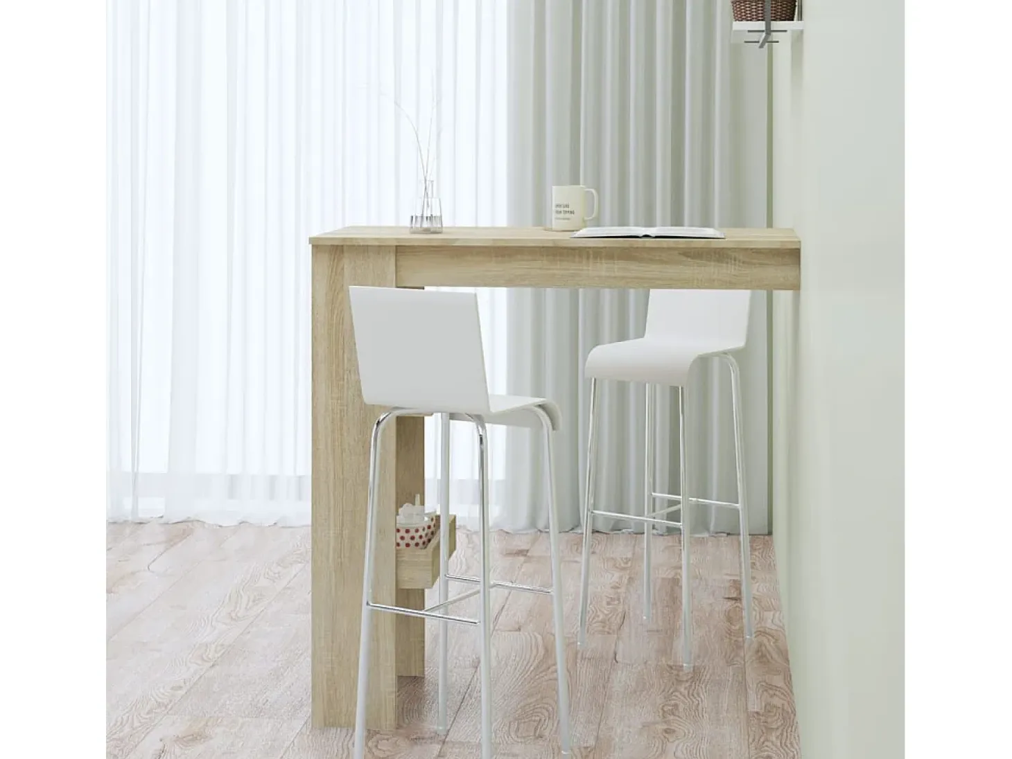 Mesa de bar de pared contrachapada roble Sonoma 102x45x103,5cm