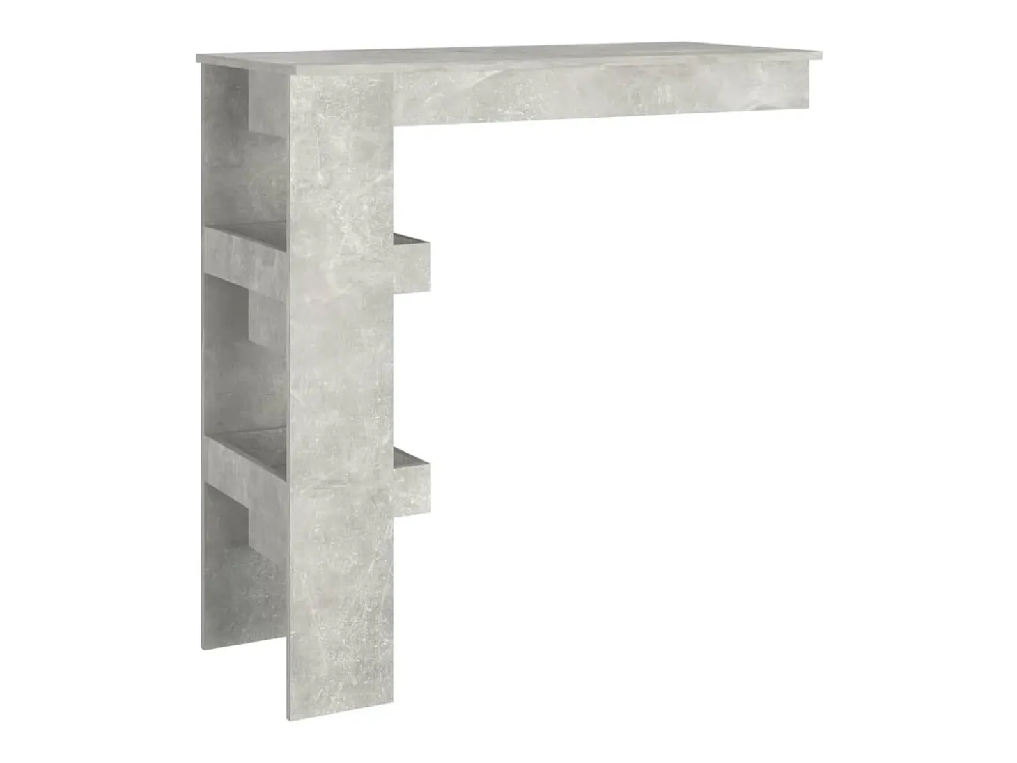 Mesa de bar de pared de hormigón gris, 102 x 45 x 103,5 cm, madera de ingeniería