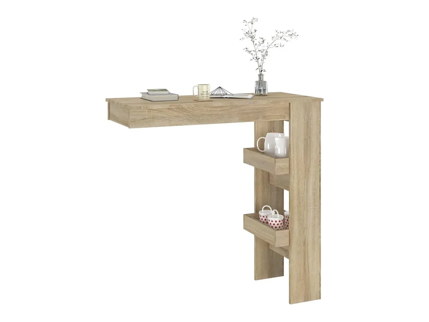 Mesa de bar de pared de roble Sonoma 102 x 45 x 103,5 cm Madera de ingeniería