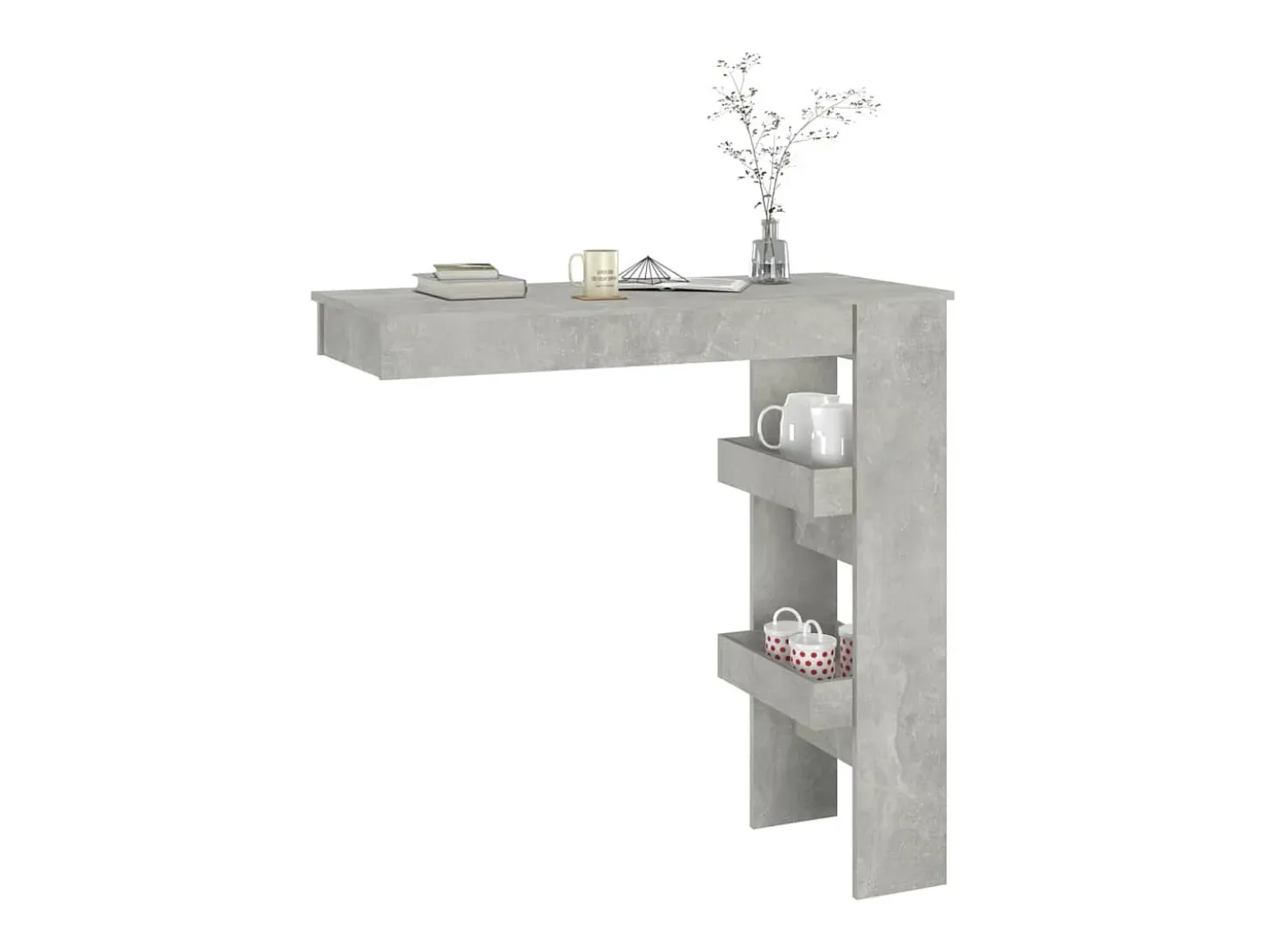 Mesa de bar de pared madera contrachapada gris 102x45x103,5cm