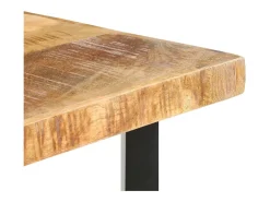 Mesa de bar madera maciza de mango rugosa 120x58x107 cm