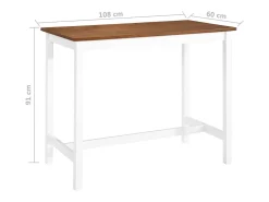 Mesa de bar Madera maciza 108x60x91 cm
