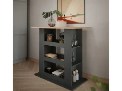 Mesa de bar oro power roble/antracita 110x65x106 repose