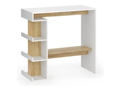 Mesa de bar roble blanco/dorado 108x50x103 dana