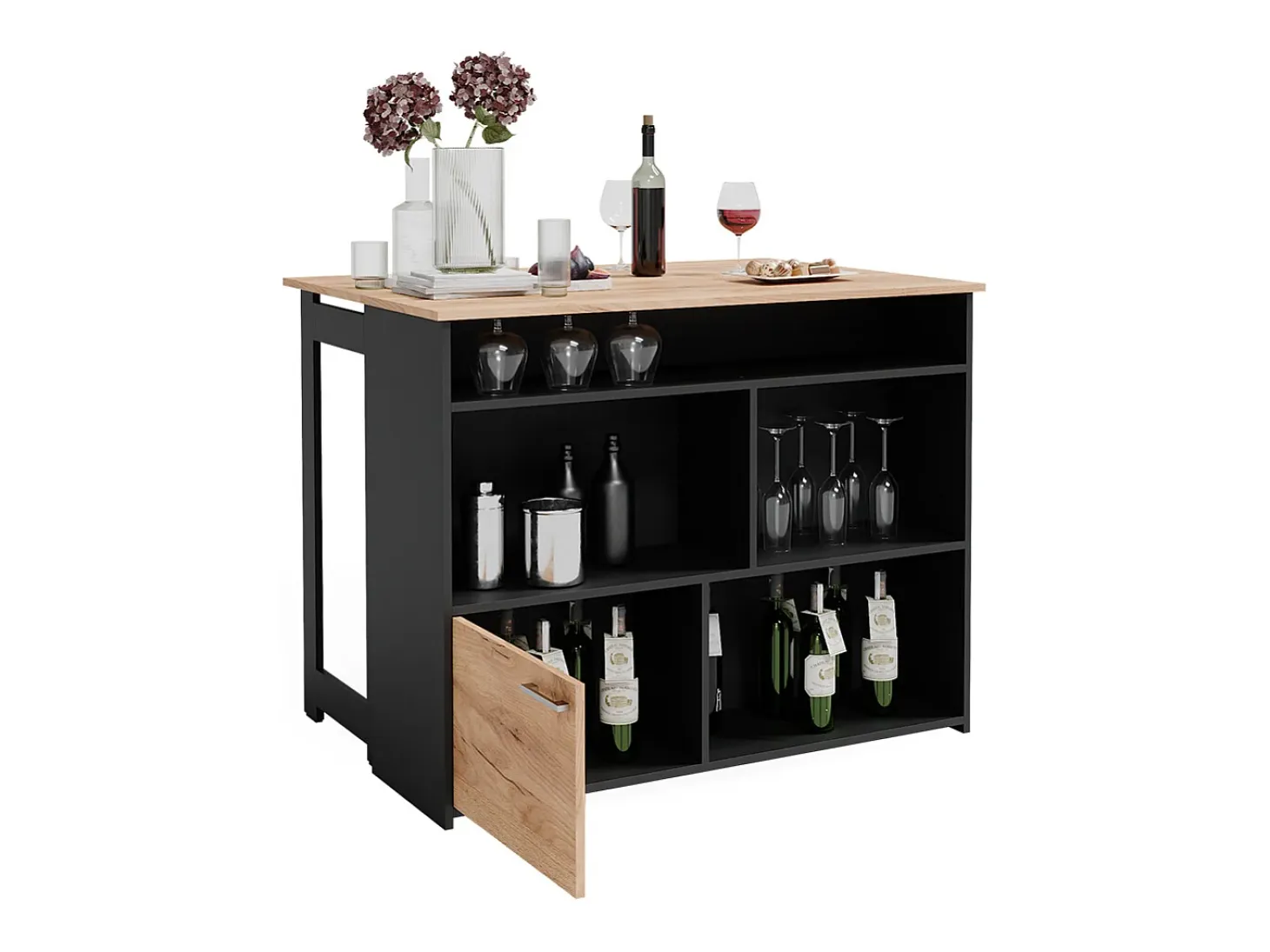 Mesa de bar roble dorado 116x37x90.5 dominic