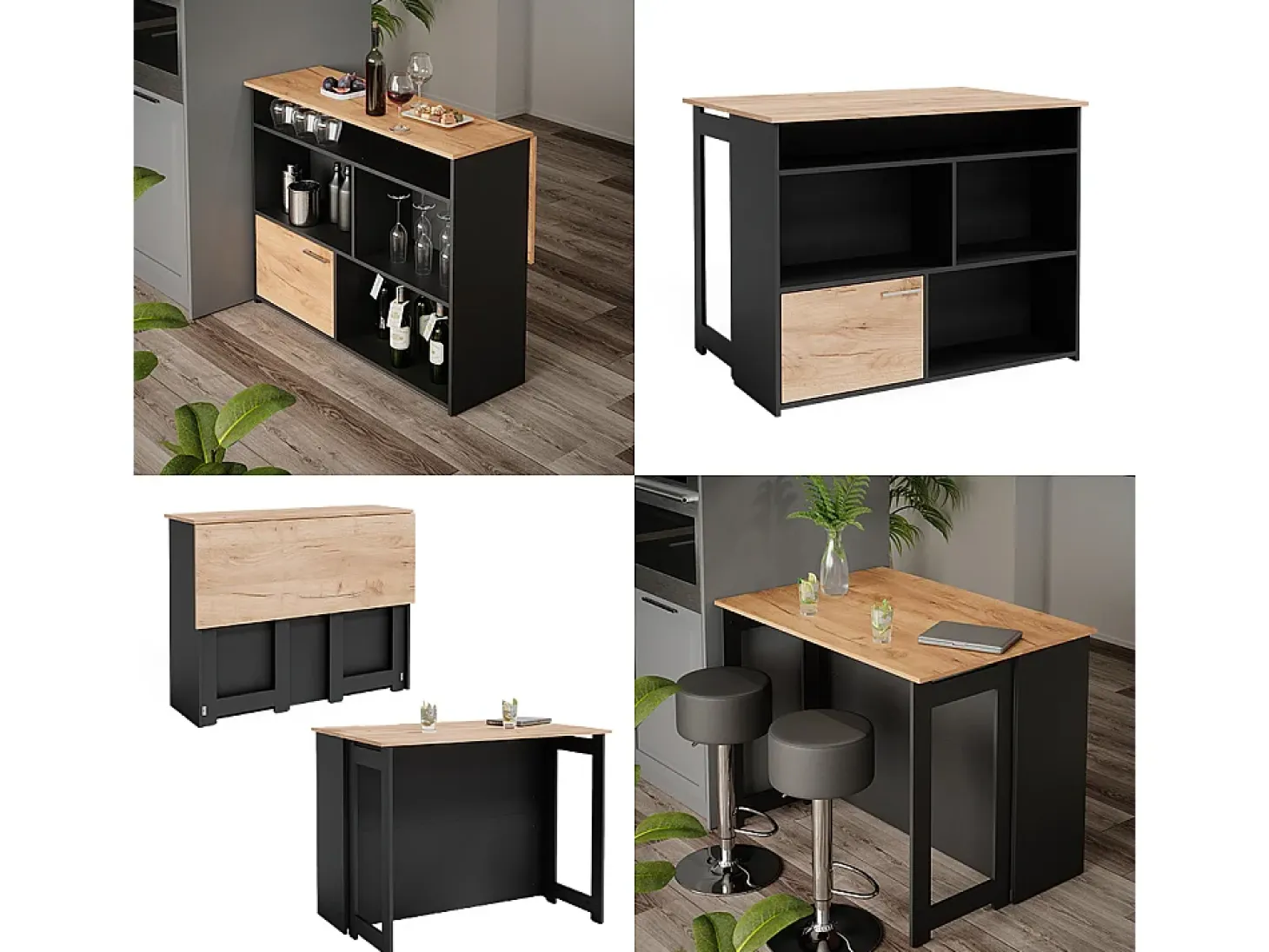 Mesa de bar roble dorado 116x37x90.5 dominic