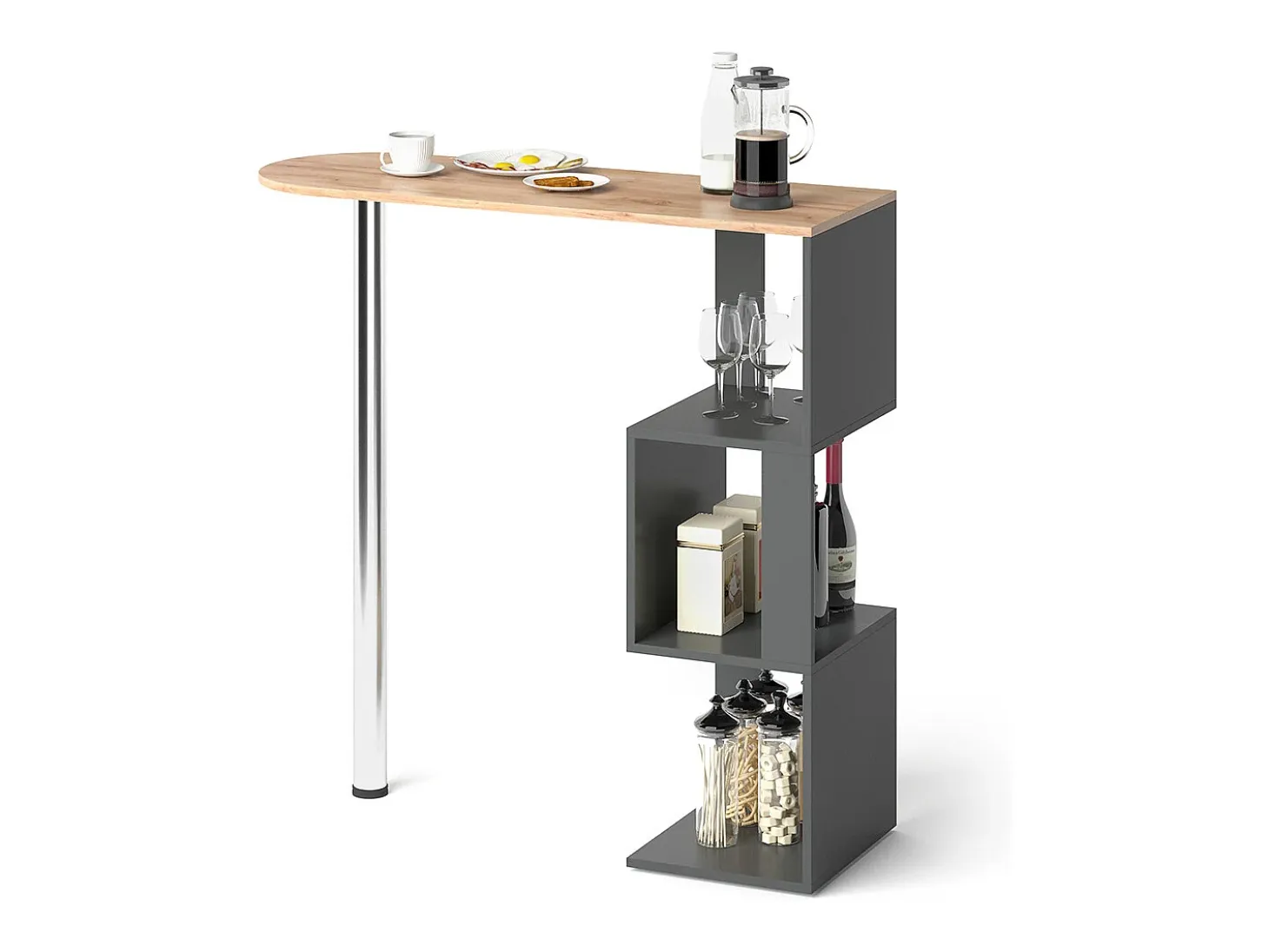 Mesa de bar roble dorado 113x39.8x111.8 vincent