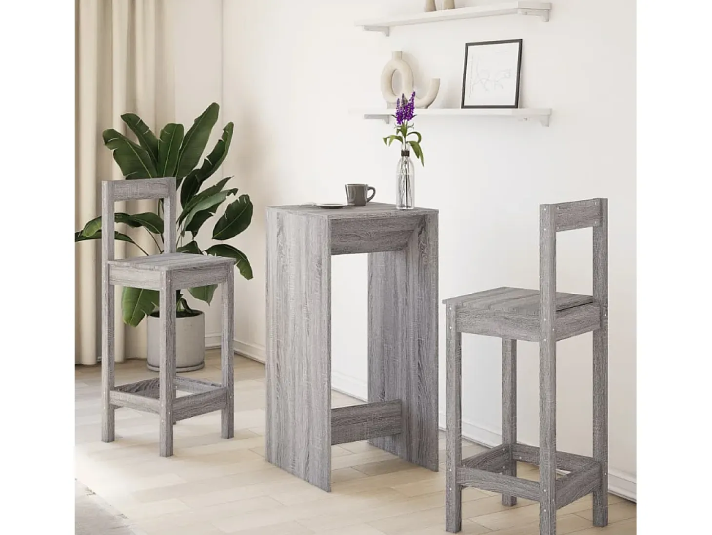 Mesa de bar Sonoma gris 51x50x103,5 cm madera de ingeniería