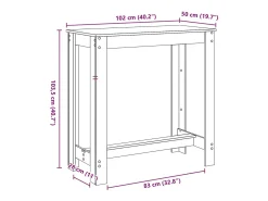 Mesa de bar Sonoma gris 102x50x103,5 cm madera de ingeniería