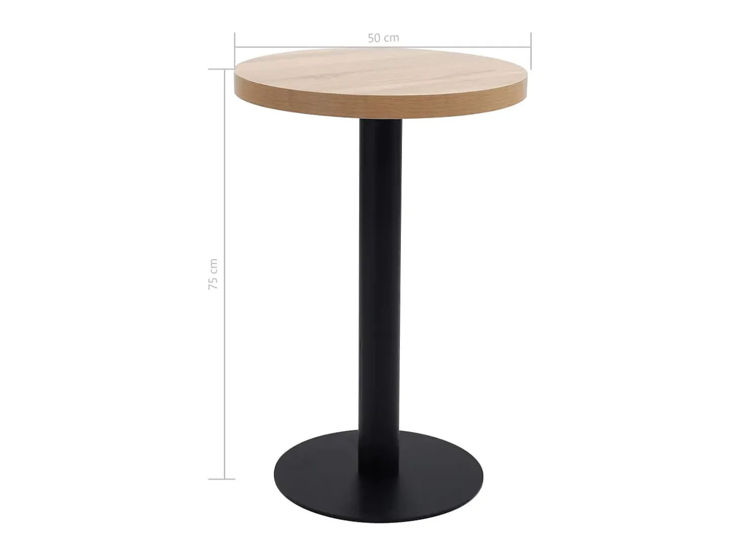 Mesa de bistró MDF marrón claro 50 cm ES676011